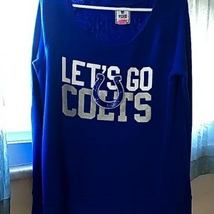PINK Colts blue sweater sz Large